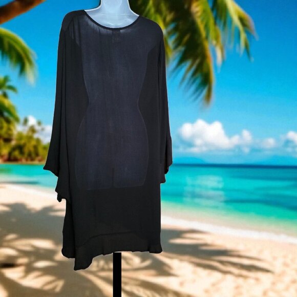 NWOT ANN COLE (XL) Live in Color Flounce Tunic Sheer - Picture 4 of 9